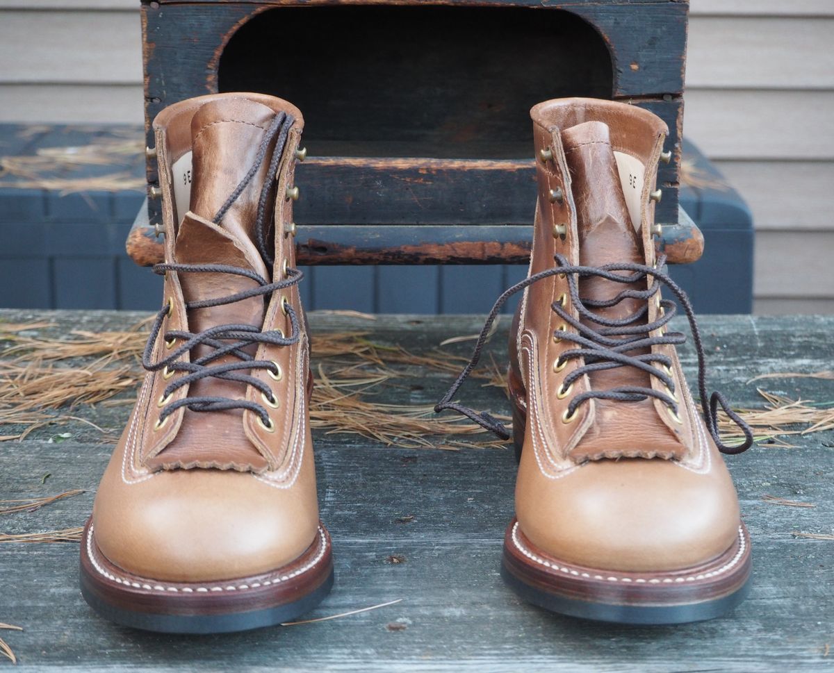 Photo by Themachinehasnobrain on October 2, 2025 of the John Lofgren Donkey Puncher Boots in Horween Natural Chromexcel.