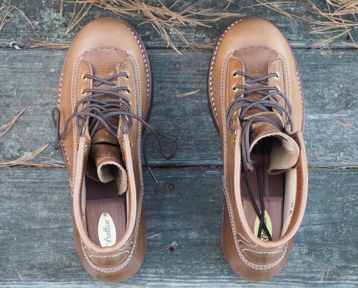 Photo by Themachinehasnobrain on October 2, 2025 of the John Lofgren Donkey Puncher Boots in Horween Natural Chromexcel.