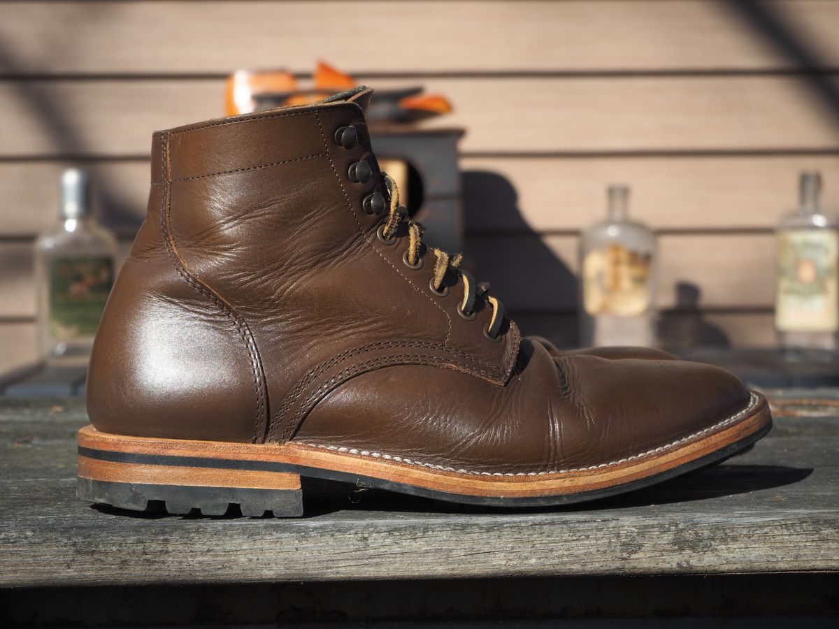 Photo by Themachinehasnobrain on November 2, 2025 of the Parkhurst The Allen in Italpel Caramel Veg Tan.