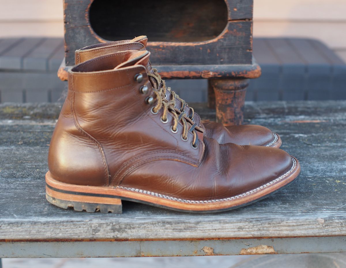 Photo by Themachinehasnobrain on December 1, 2025 of the Parkhurst The Allen in Italpel Caramel Veg Tan.