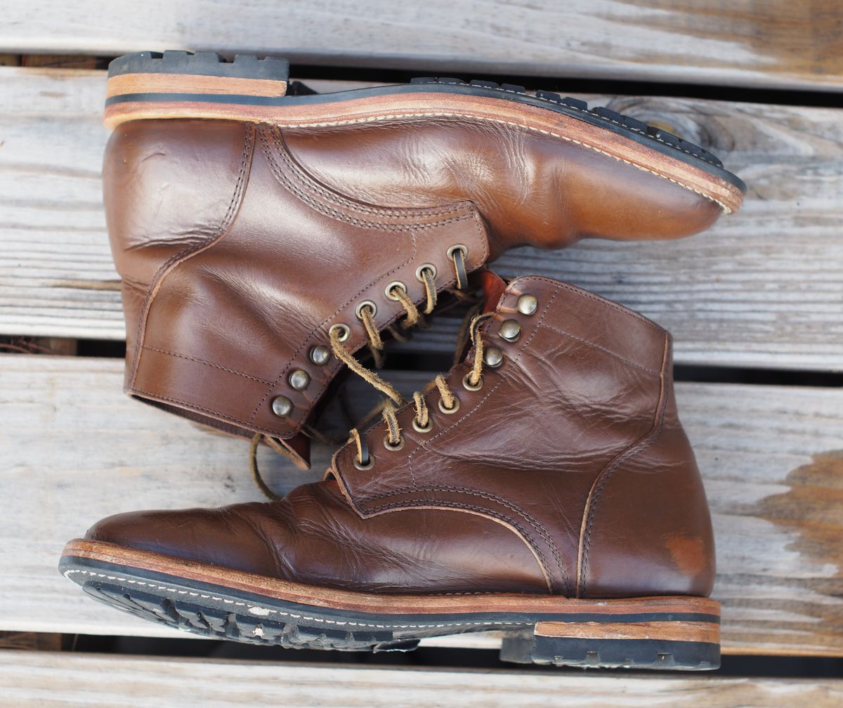 Photo by Themachinehasnobrain on January 4, 2026 of the Parkhurst The Allen in Italpel Caramel Veg Tan.