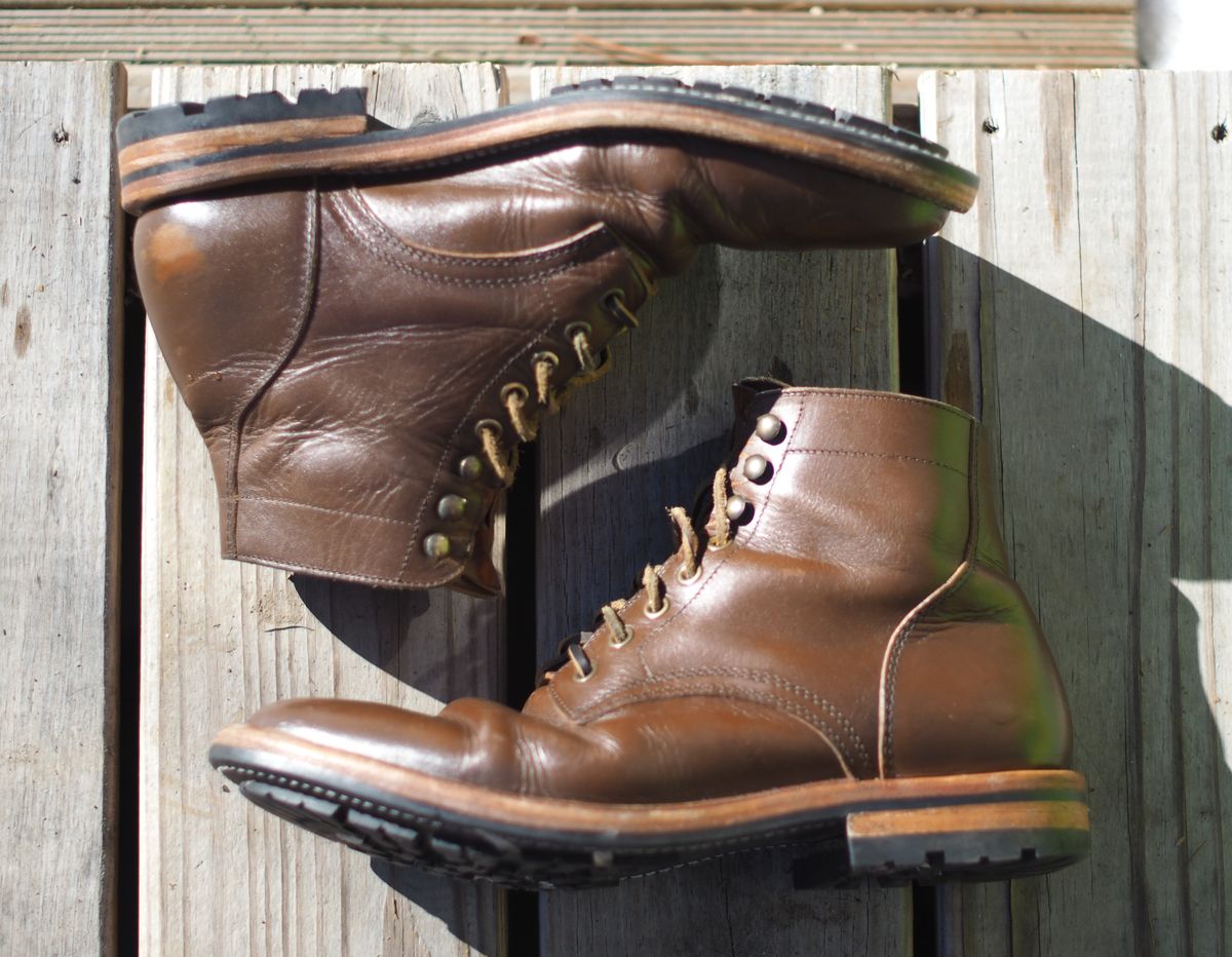 Photo by Themachinehasnobrain on February 2, 2026 of the Parkhurst The Allen in Italpel Caramel Veg Tan.