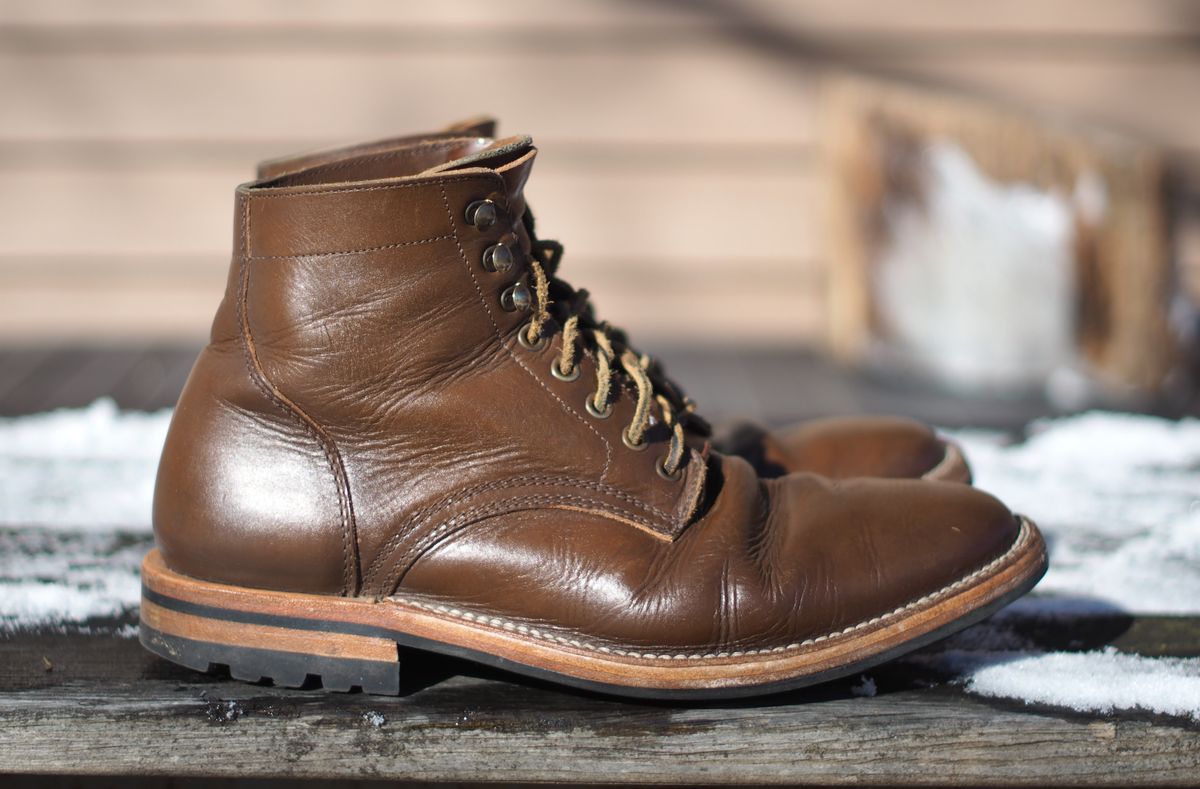 Photo by Themachinehasnobrain on February 2, 2026 of the Parkhurst The Allen in Italpel Caramel Veg Tan.