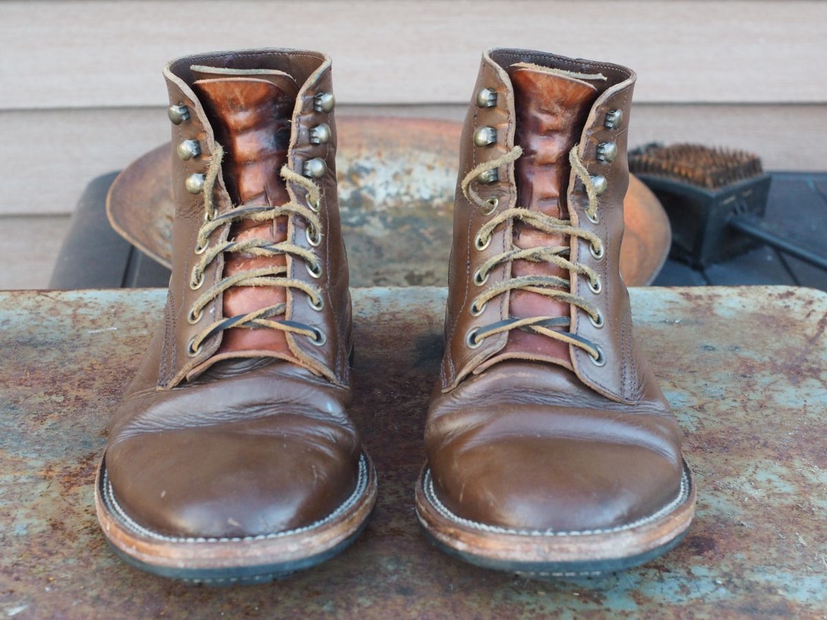 Photo by Themachinehasnobrain on February 28, 2026 of the Parkhurst The Allen in Italpel Caramel Veg Tan.