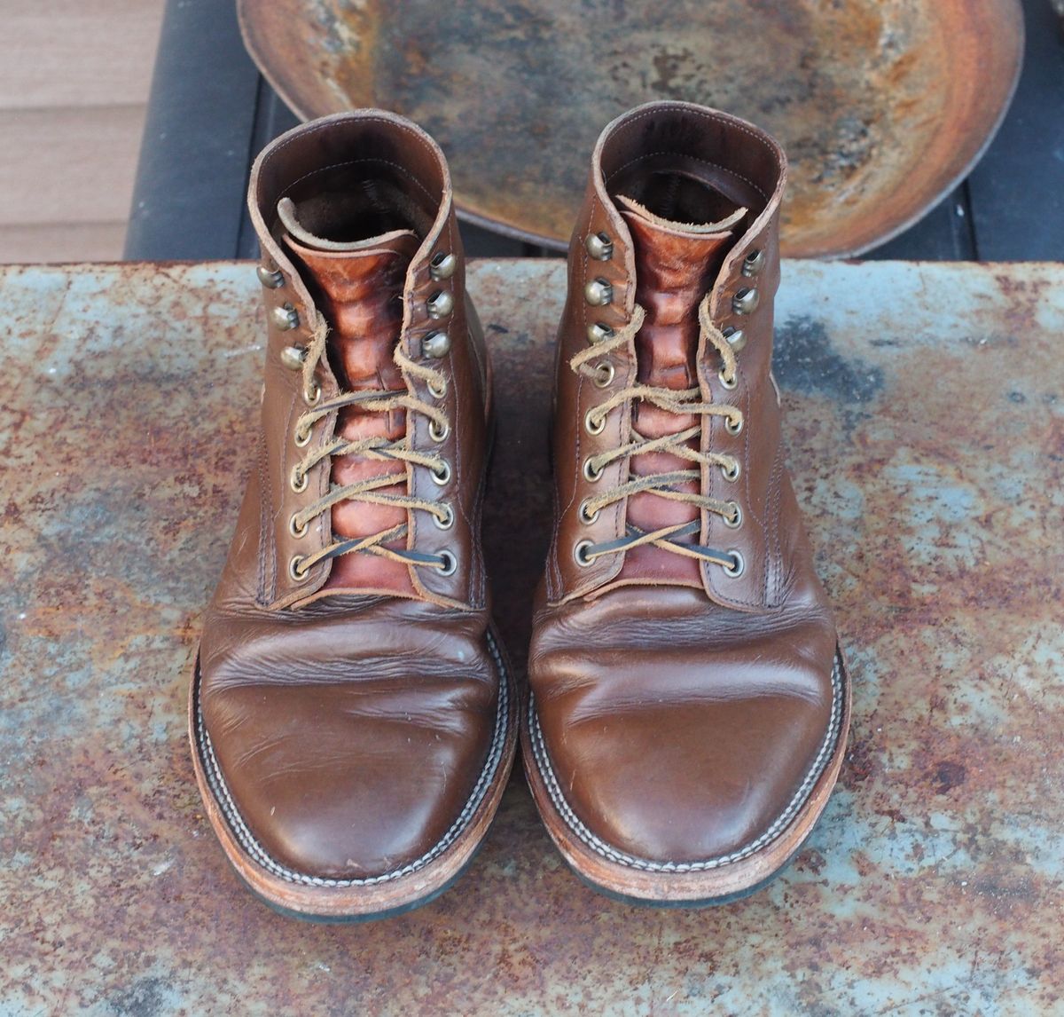 Photo by Themachinehasnobrain on February 28, 2026 of the Parkhurst The Allen in Italpel Caramel Veg Tan.