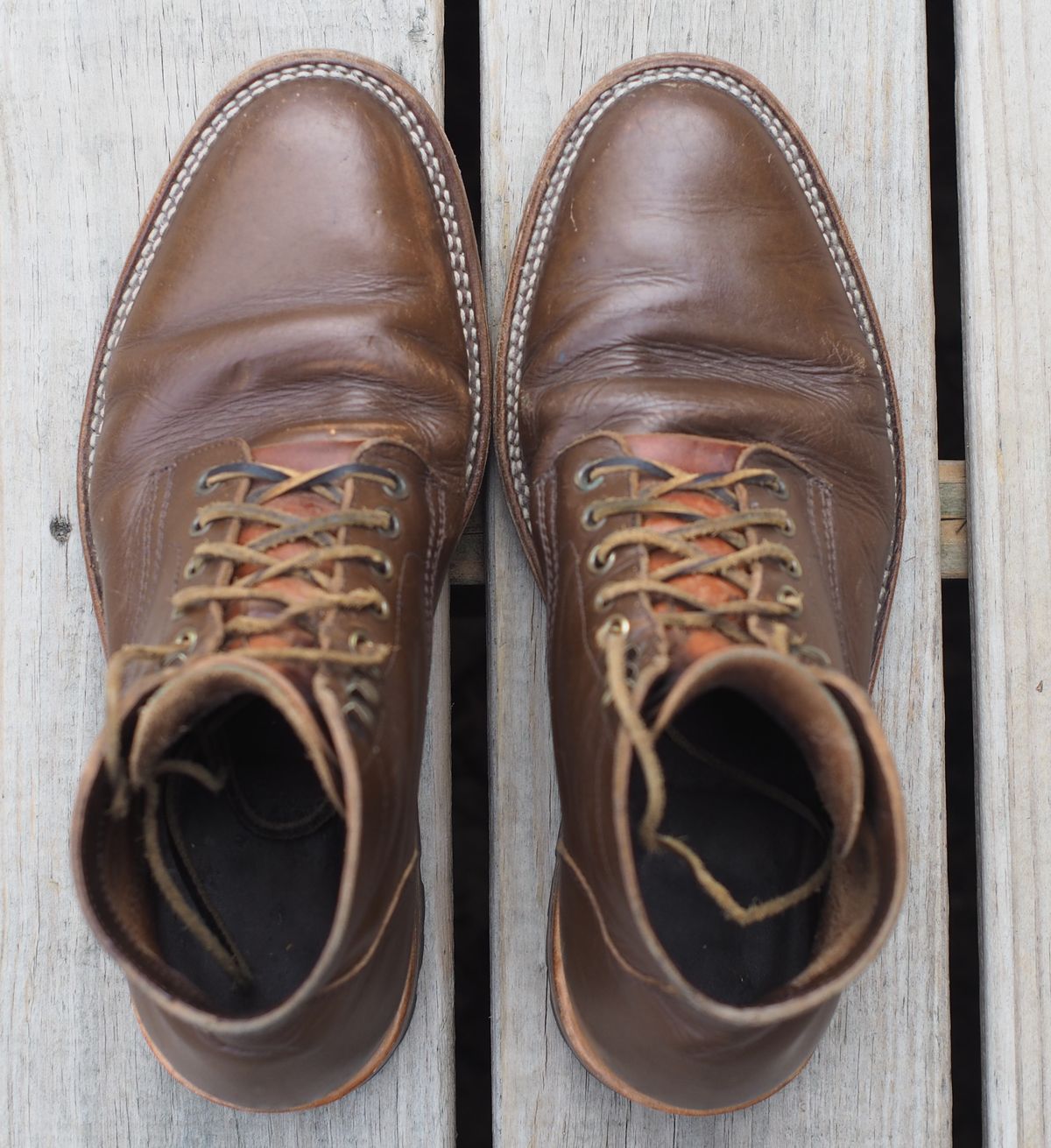 Photo by Themachinehasnobrain on April 5, 2026 of the Parkhurst The Allen in Italpel Caramel Veg Tan.