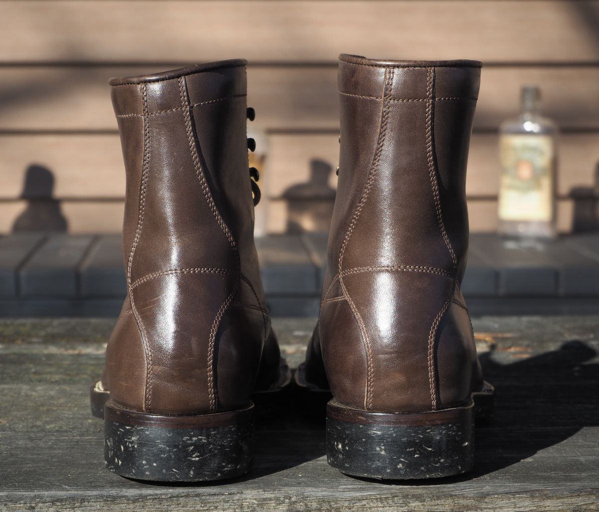 Photo by Themachinehasnobrain on November 2, 2025 of the Onderhoud LCV02 Monkey Boot in Maryam 1071 Horsebutt.