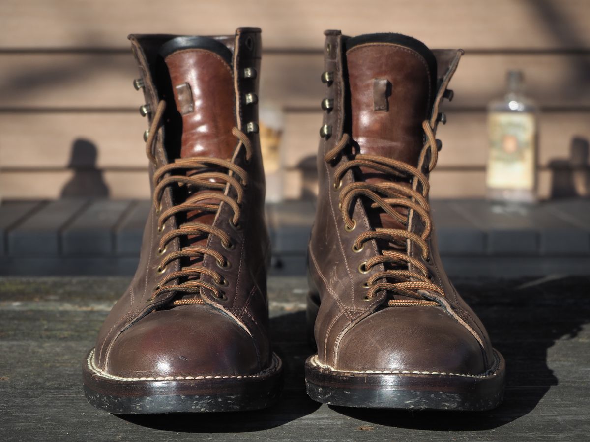 Photo by Themachinehasnobrain on November 2, 2025 of the Onderhoud LCV02 Monkey Boot in Maryam 1071 Horsebutt.