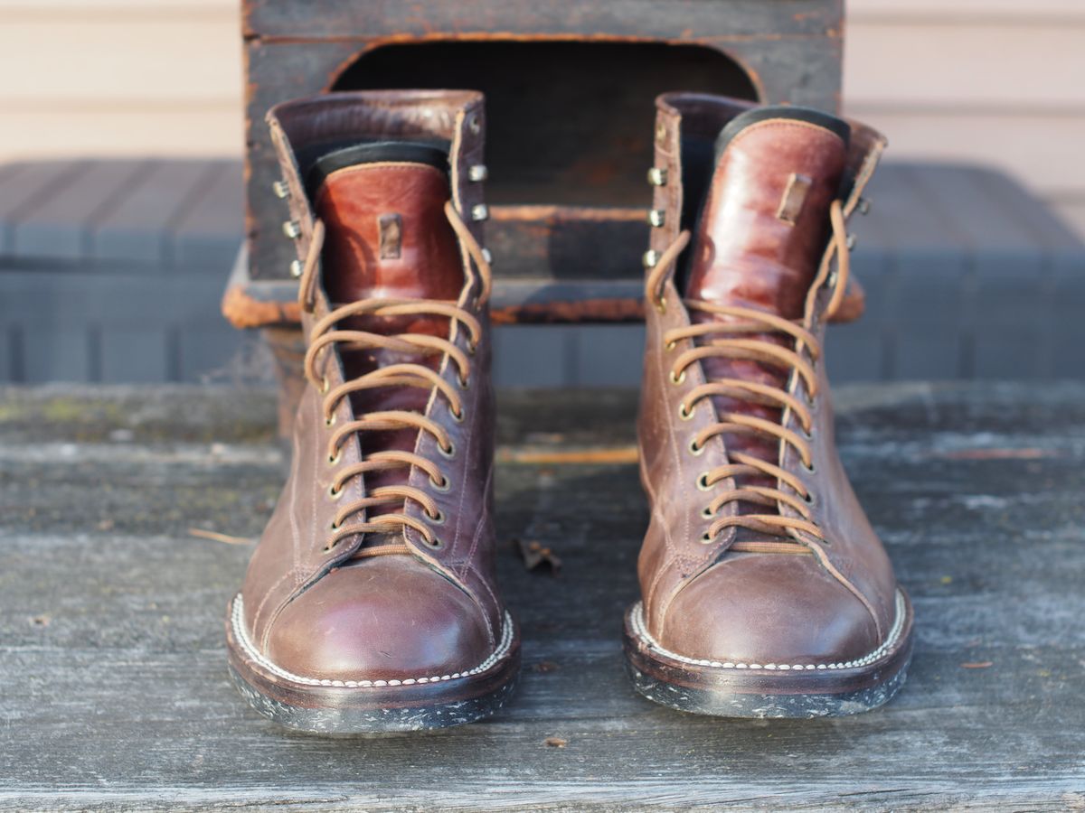 Photo by Themachinehasnobrain on December 1, 2025 of the Onderhoud LCV02 Monkey Boot in Maryam 1071 Horsebutt.