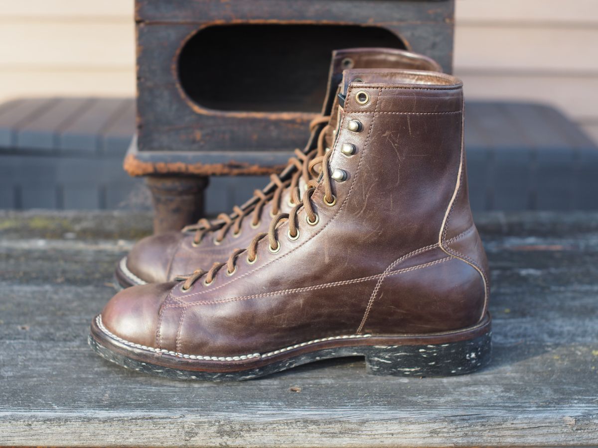 Photo by Themachinehasnobrain on December 1, 2025 of the Onderhoud LCV02 Monkey Boot in Maryam 1071 Horsebutt.