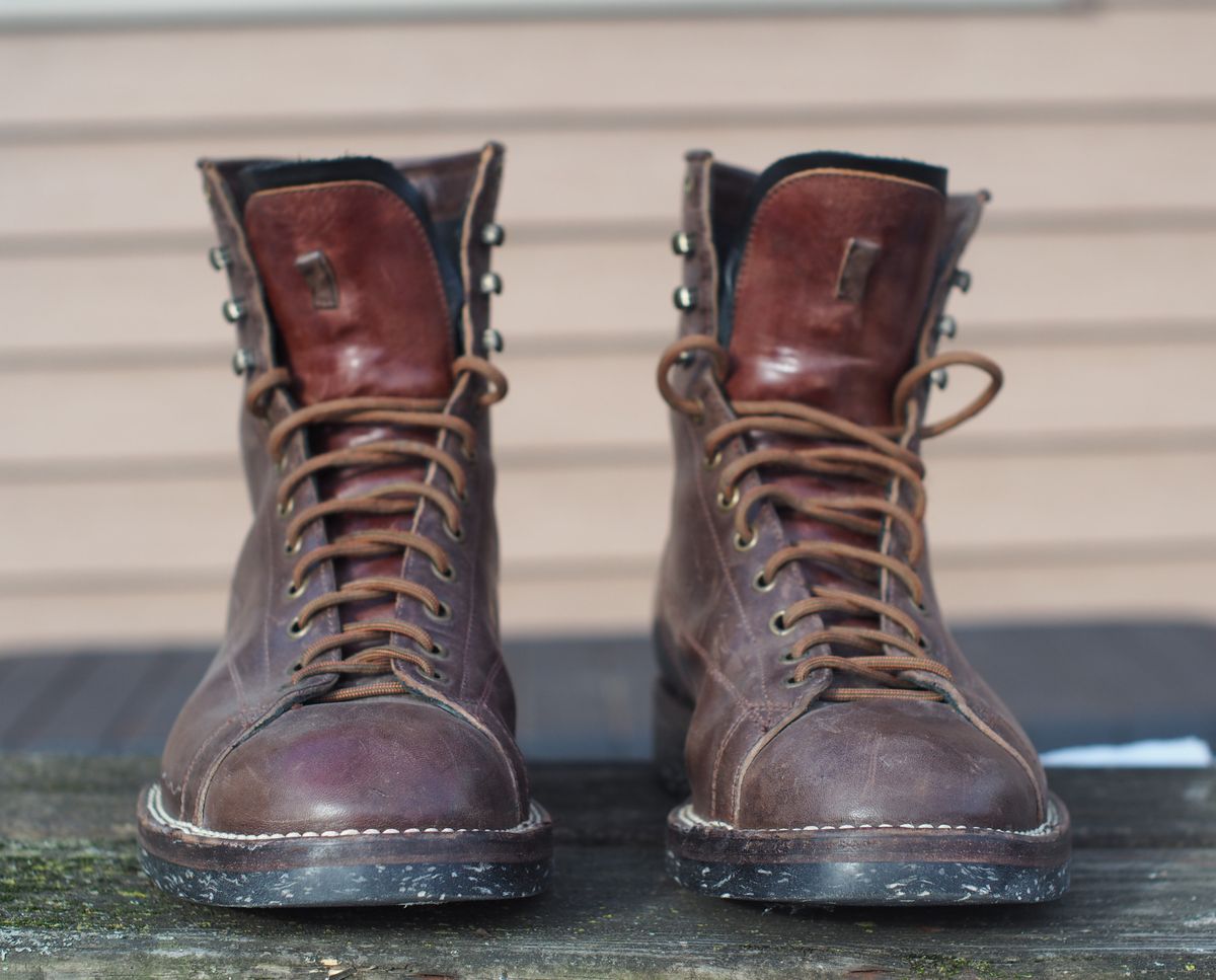 Photo by Themachinehasnobrain on January 4, 2026 of the Onderhoud LCV02 Monkey Boot in Maryam 1071 Horsebutt.