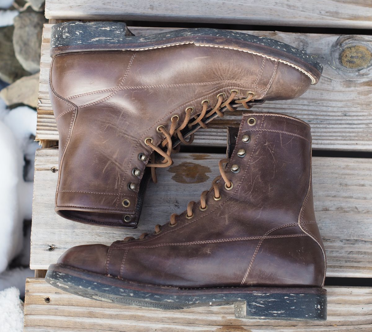 Photo by Themachinehasnobrain on January 4, 2026 of the Onderhoud LCV02 Monkey Boot in Maryam 1071 Horsebutt.