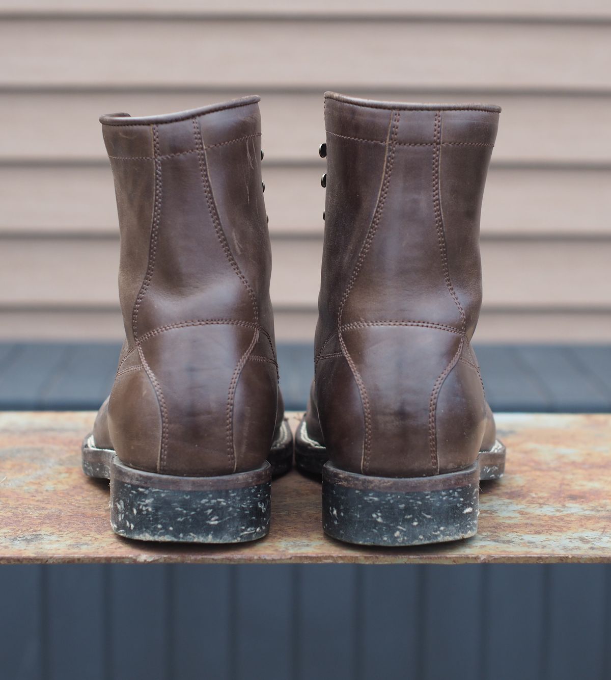 Photo by Themachinehasnobrain on April 5, 2026 of the Onderhoud LCV02 Monkey Boot in Maryam 1071 Horsebutt.