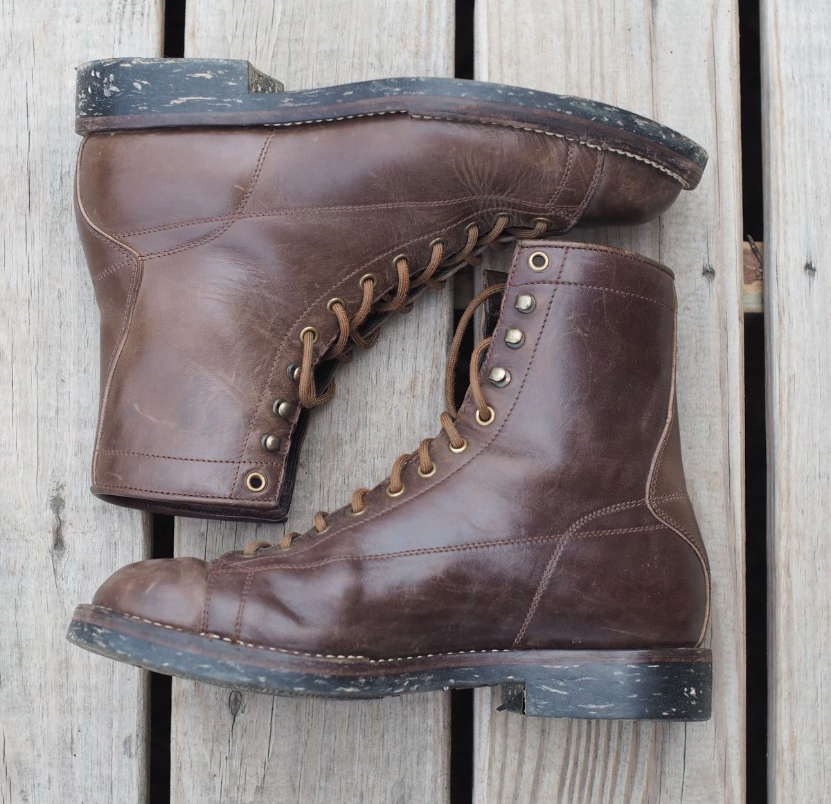 Photo by Themachinehasnobrain on April 5, 2026 of the Onderhoud LCV02 Monkey Boot in Maryam 1071 Horsebutt.