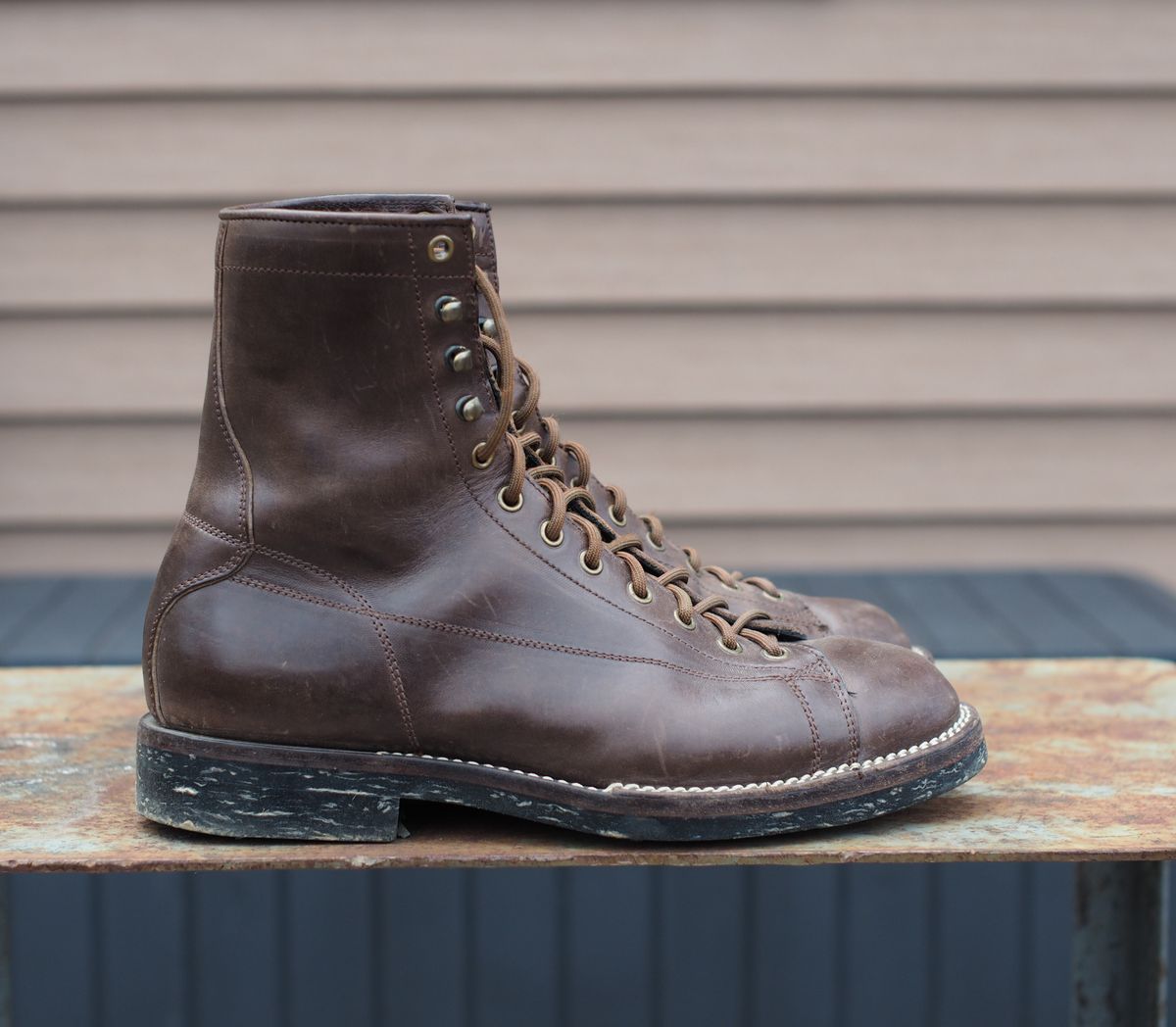 Photo by Themachinehasnobrain on April 5, 2026 of the Onderhoud LCV02 Monkey Boot in Maryam 1071 Horsebutt.