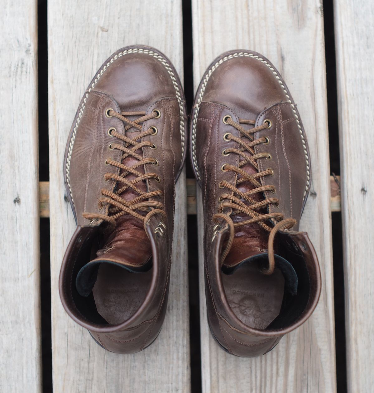 Photo by Themachinehasnobrain on April 5, 2026 of the Onderhoud LCV02 Monkey Boot in Maryam 1071 Horsebutt.