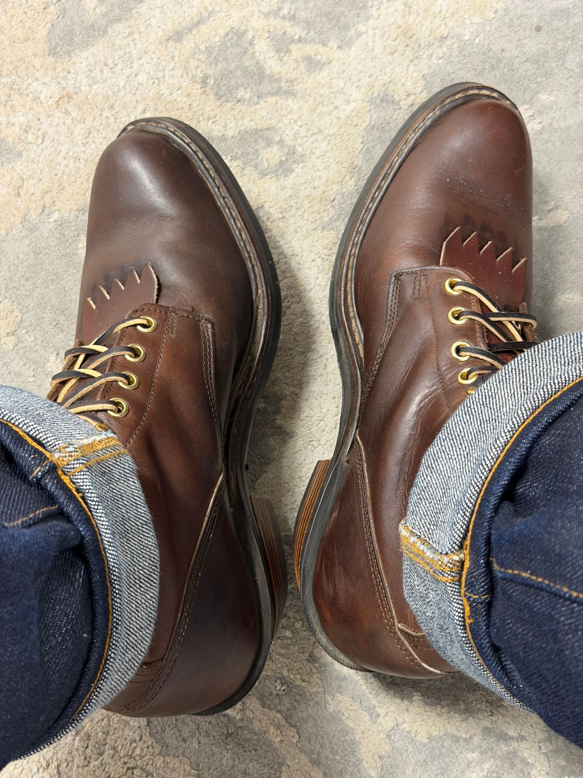Photo by houstonml on January 6, 2026 of the Drew's Boots Packer in Brown Smooth.