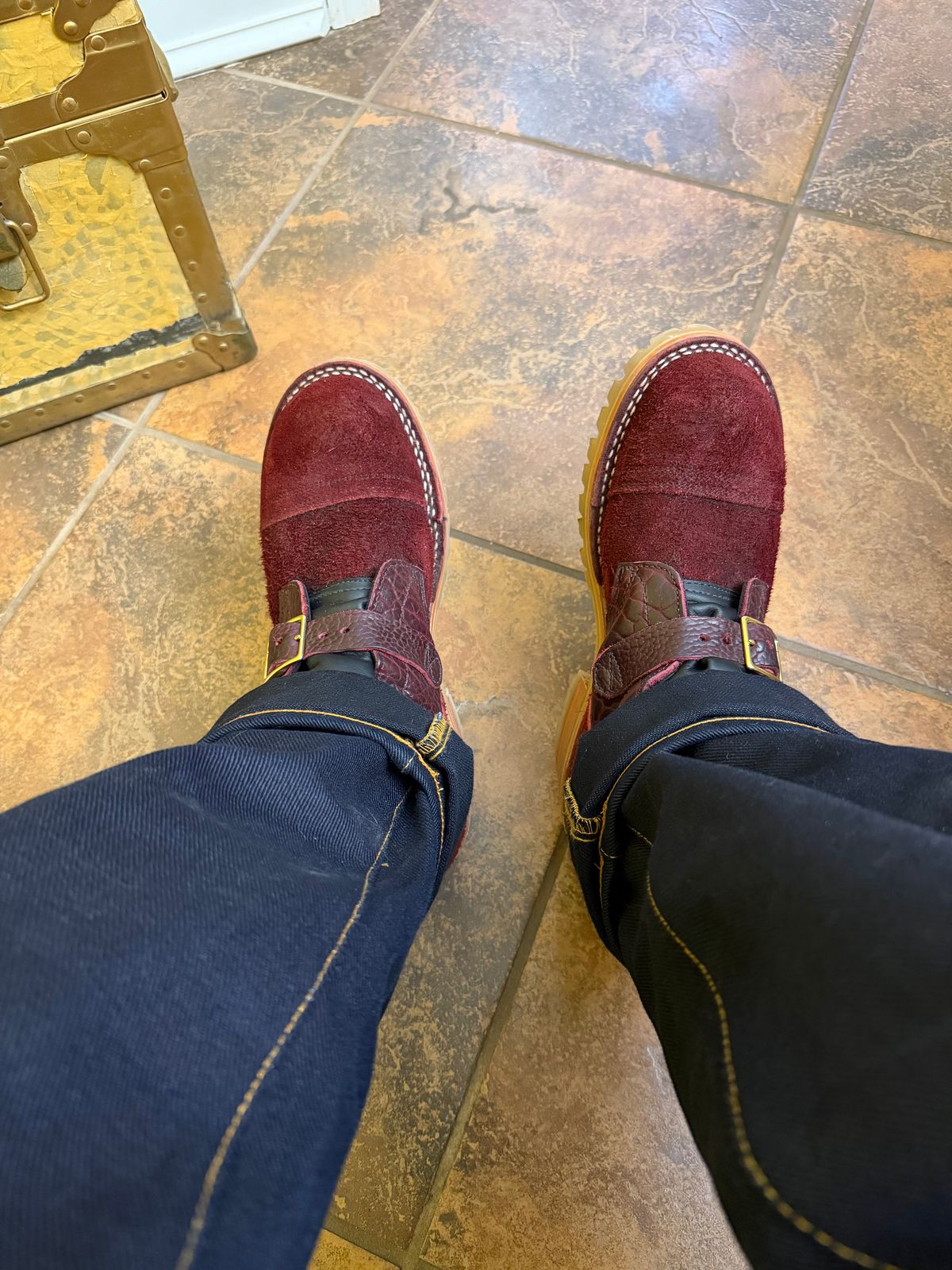 Photo by houstonml on January 1, 2026 of the Brave Star Selvedge 21.5oz Frankenstien Strongman Cut in 21.5oz Frankenstien Denim.