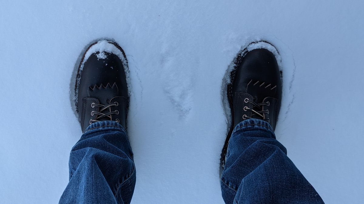 Photo by evsnova74 on January 23, 2024 of the White's 350 Cruiser in Horween Dark Brown Waxed Flesh.