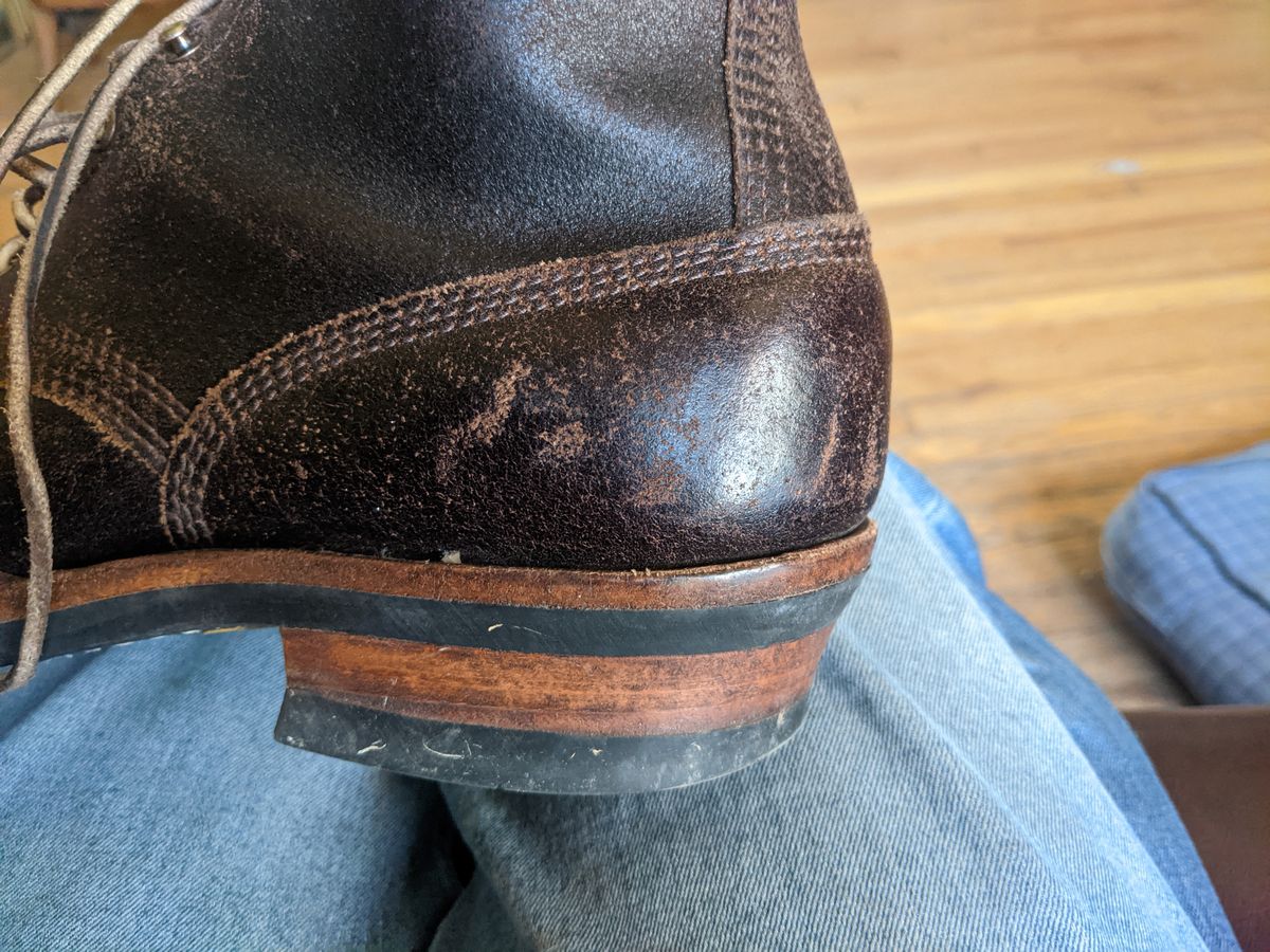 Photo by evsnova74 on March 27, 2025 of the White's 350 Cruiser in Horween Dark Brown Waxed Flesh.