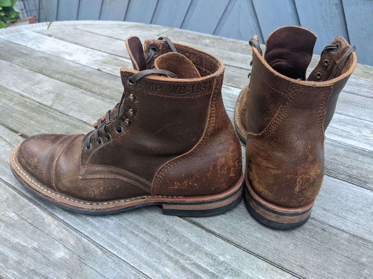 Photo by evsnova74 on August 5, 2025 of the White's MP-M1TC in Horween Cinnamon Waxed Flesh.