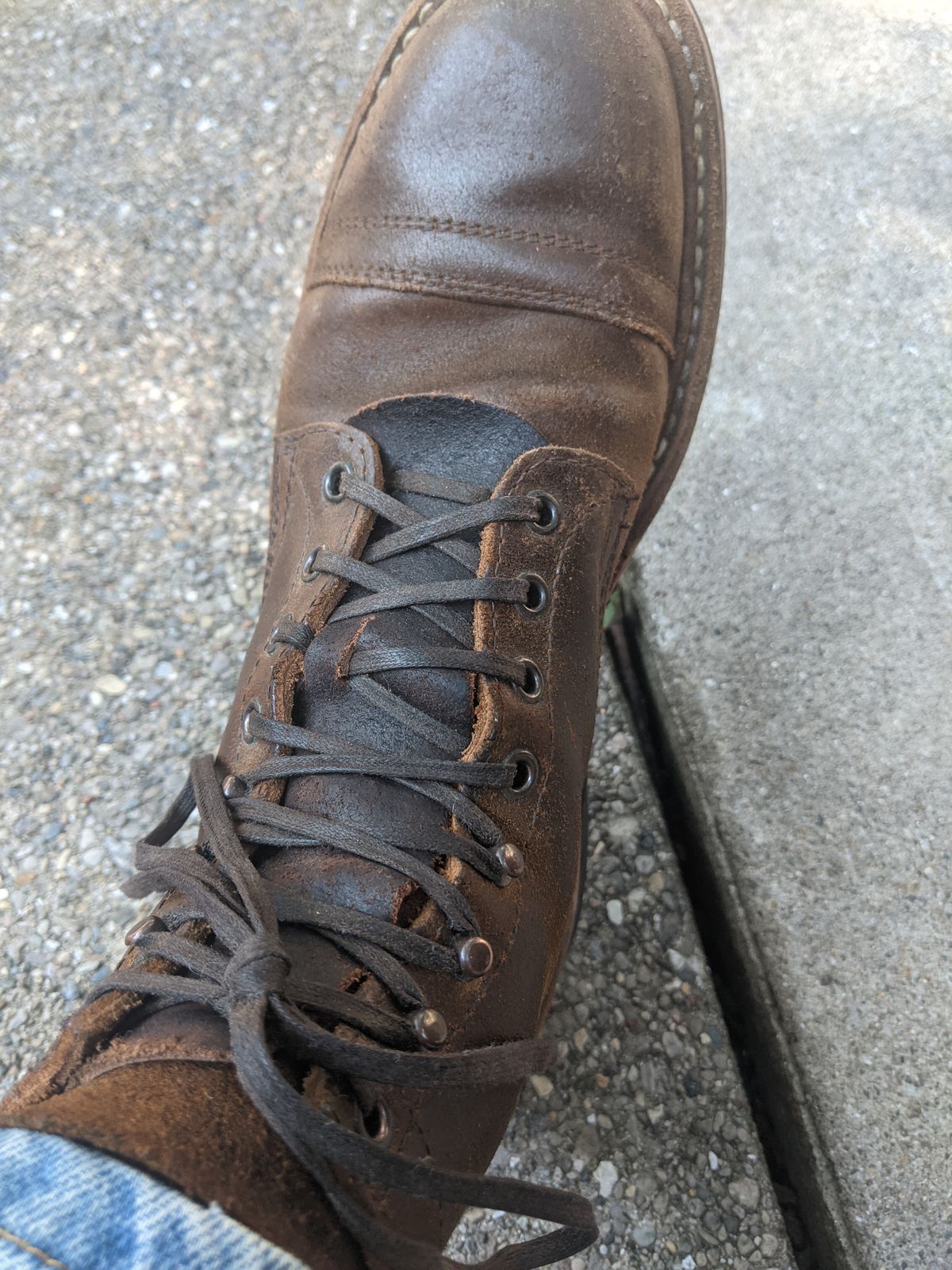 Photo by evsnova74 on August 6, 2025 of the White's MP-M1TC in Horween Cinnamon Waxed Flesh.