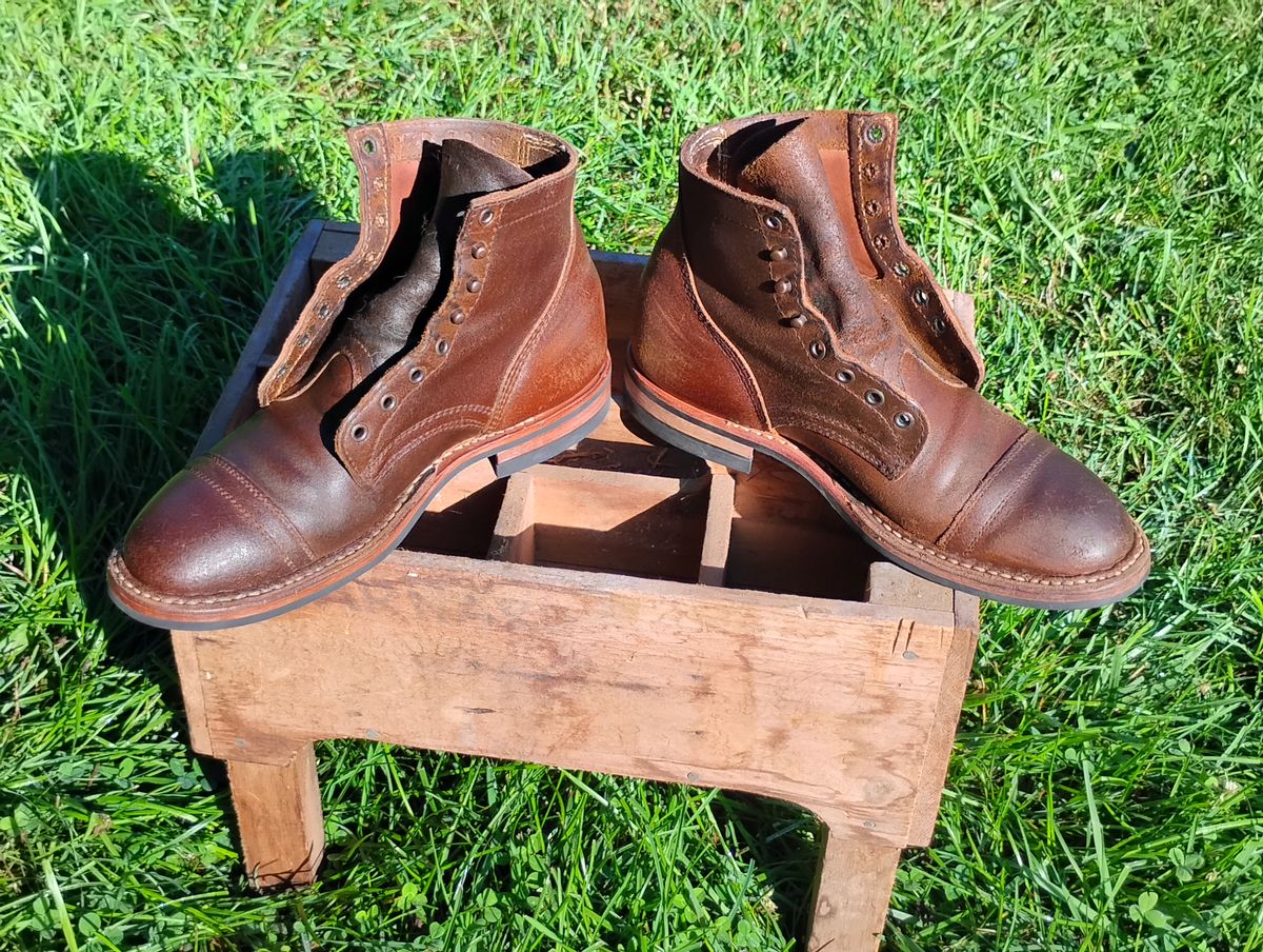 Photo by evsnova74 on August 24, 2025 of the White's MP-M1TC in Horween Cinnamon Waxed Flesh.