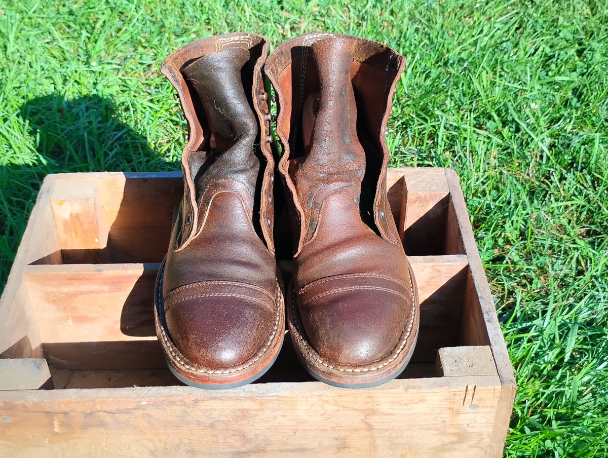 Photo by evsnova74 on August 24, 2025 of the White's MP-M1TC in Horween Cinnamon Waxed Flesh.