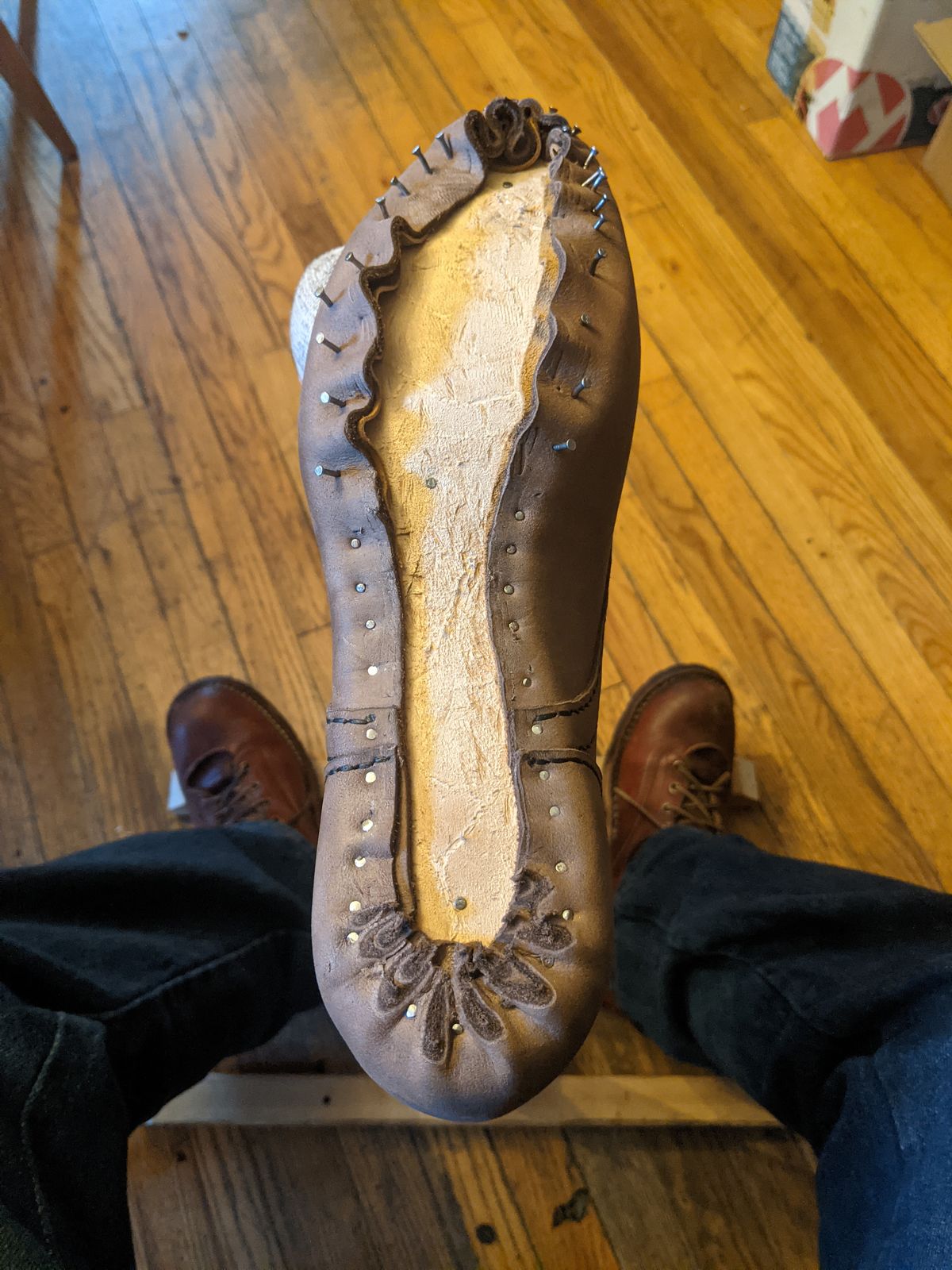 Photo by evsnova74 on October 10, 2025 of the Self-Made Custom Model in S.B. Foot Itasca Chestnut.