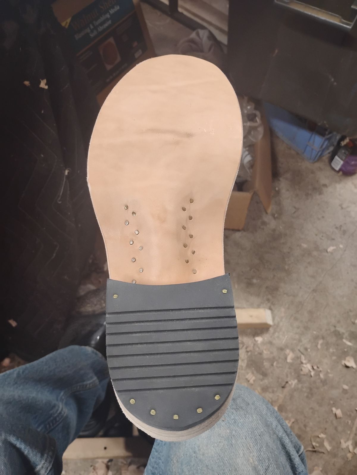 Photo by evsnova74 on October 16, 2025 of the Self-Made Custom Model in S.B. Foot Itasca Chestnut.