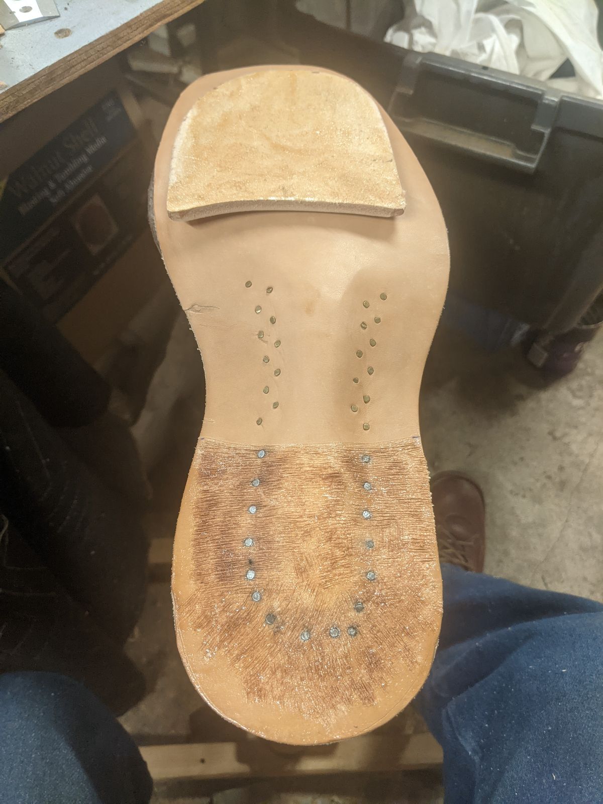 Photo by evsnova74 on October 14, 2025 of the Self-Made Custom Model in S.B. Foot Itasca Chestnut.