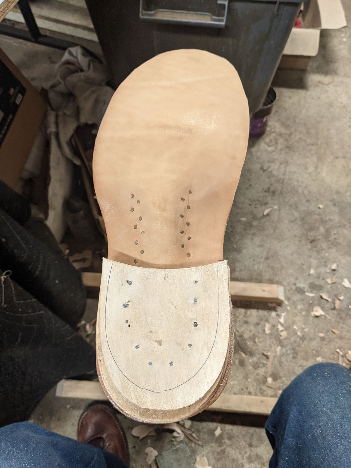 Photo by evsnova74 on October 15, 2025 of the Self-Made Custom Model in S.B. Foot Itasca Chestnut.