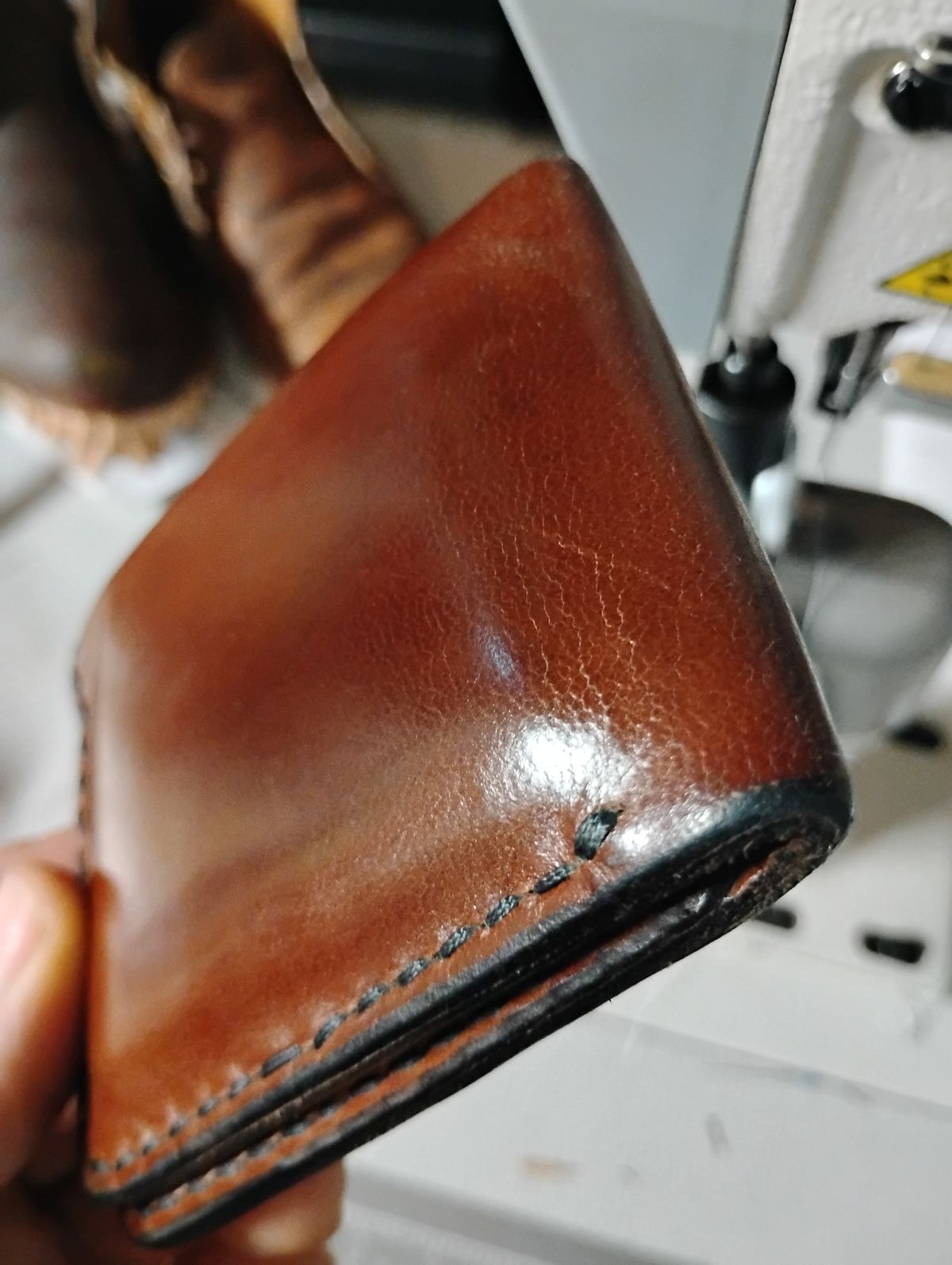 Photo by evsnova74 on January 5, 2026 of the Self-Made Wallet in Maryam Macchiato TPR Horsebutt.