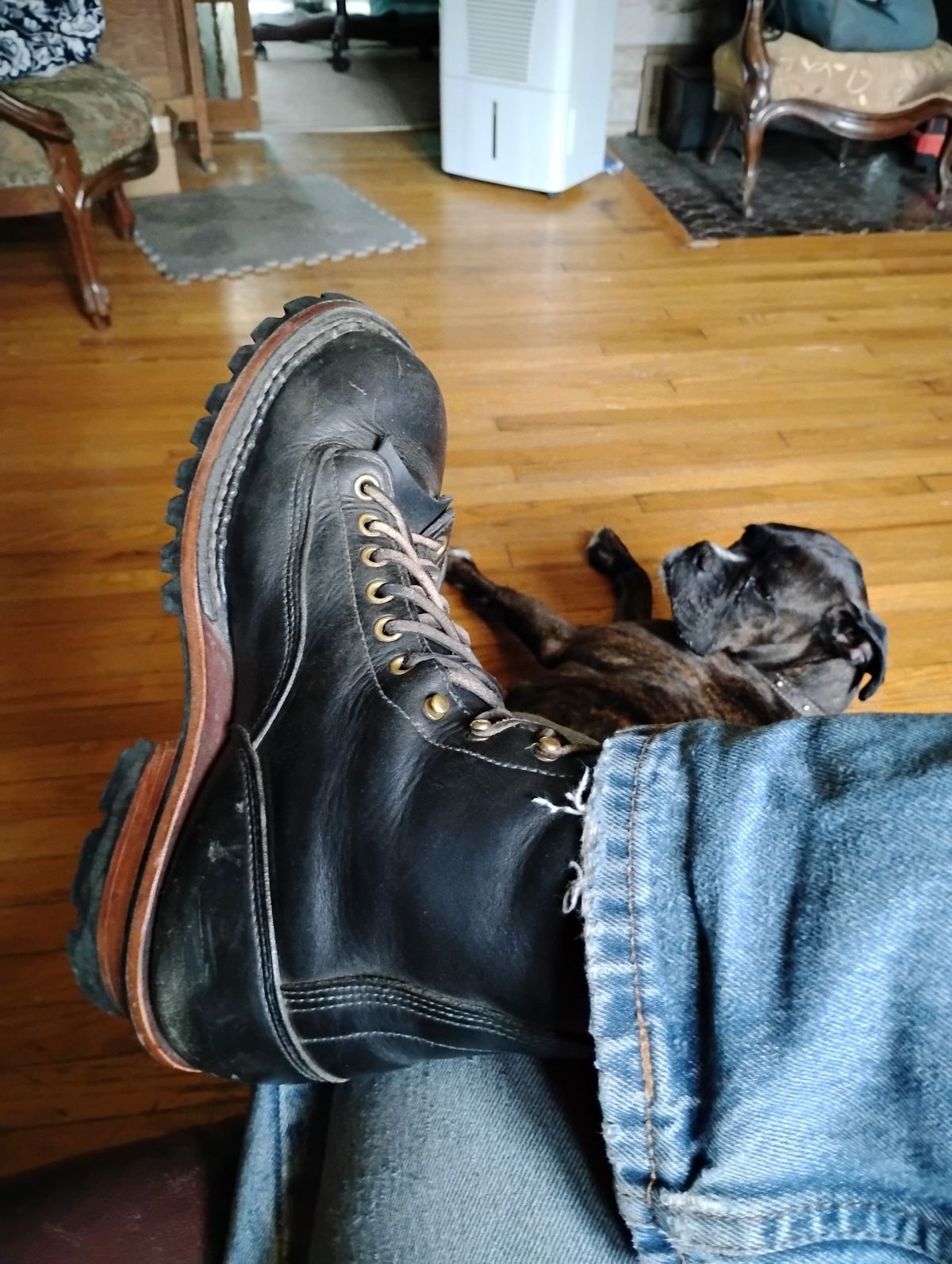 Photo by evsnova74 on July 31, 2025 of the White's Smokejumper in Seidel Black Oil Tan.