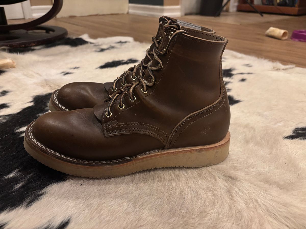 Photo by ohherewego on January 2, 2025 of the Nicks Free Range in Horween British Tan Chromexcel.