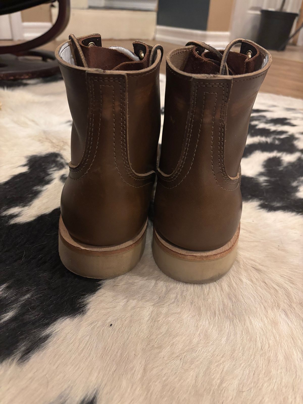 Photo by ohherewego on January 2, 2025 of the Nicks Free Range in Horween British Tan Chromexcel.