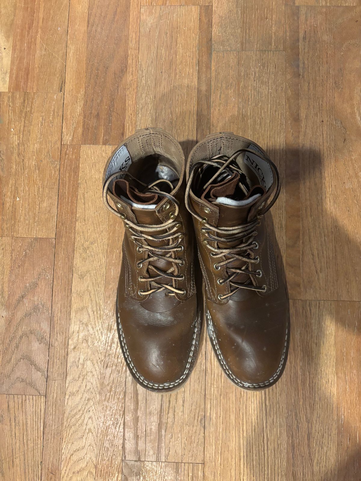 Photo by ohherewego on March 2, 2025 of the Nicks Free Range in Horween British Tan Chromexcel.