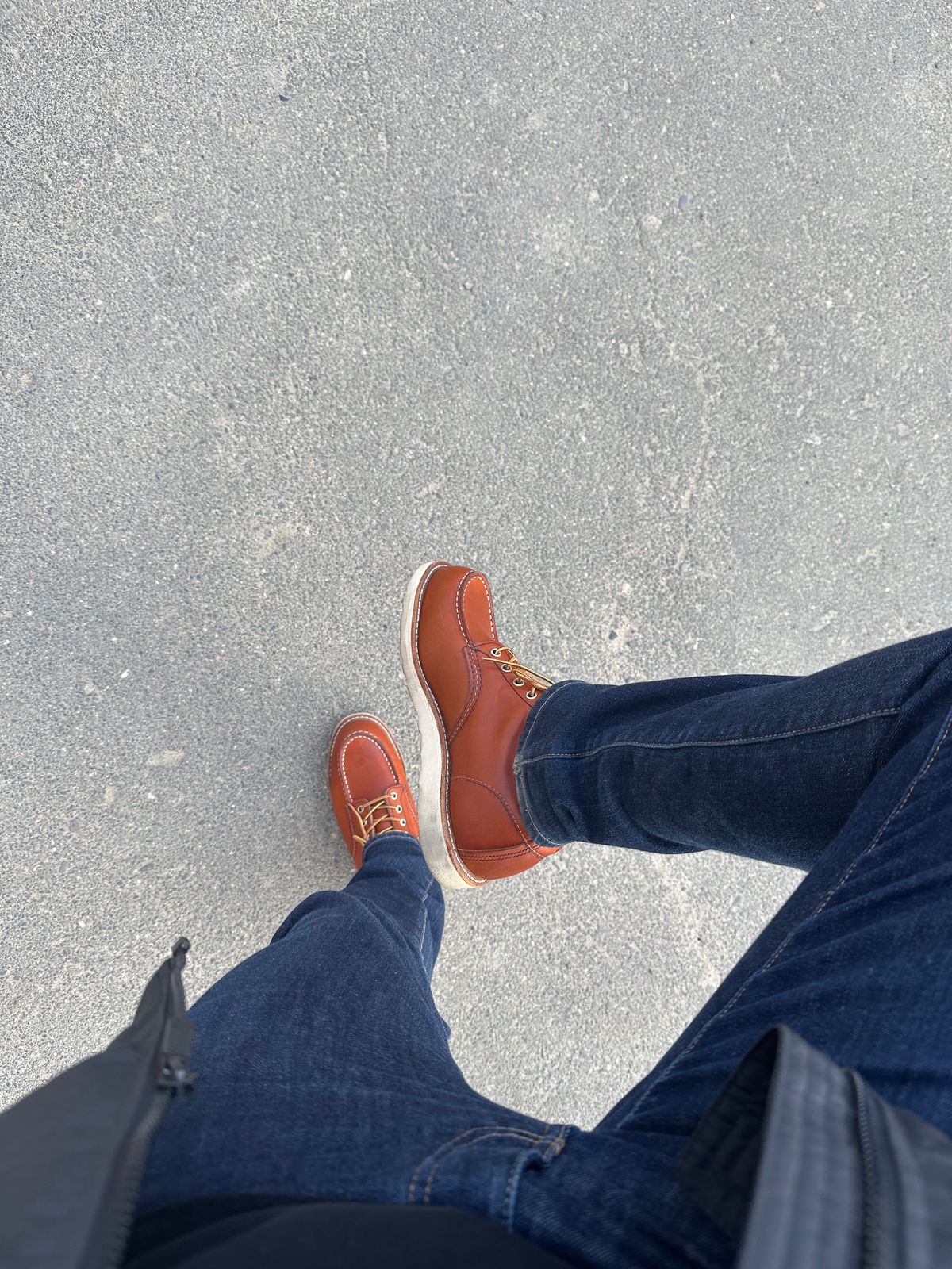 Photo by architectleather on May 8, 2023 of the Red Wing 6-Inch Classic Moc in S.B. Foot Oro-Harness.