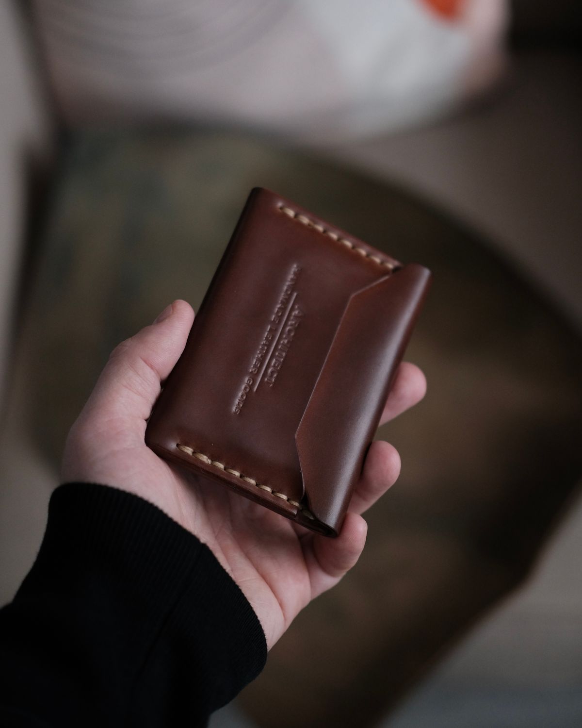 Photo by architectleather on September 13, 2024 of the Architectleather Coffee Wallet in Rocado Natural Shell Cordovan.