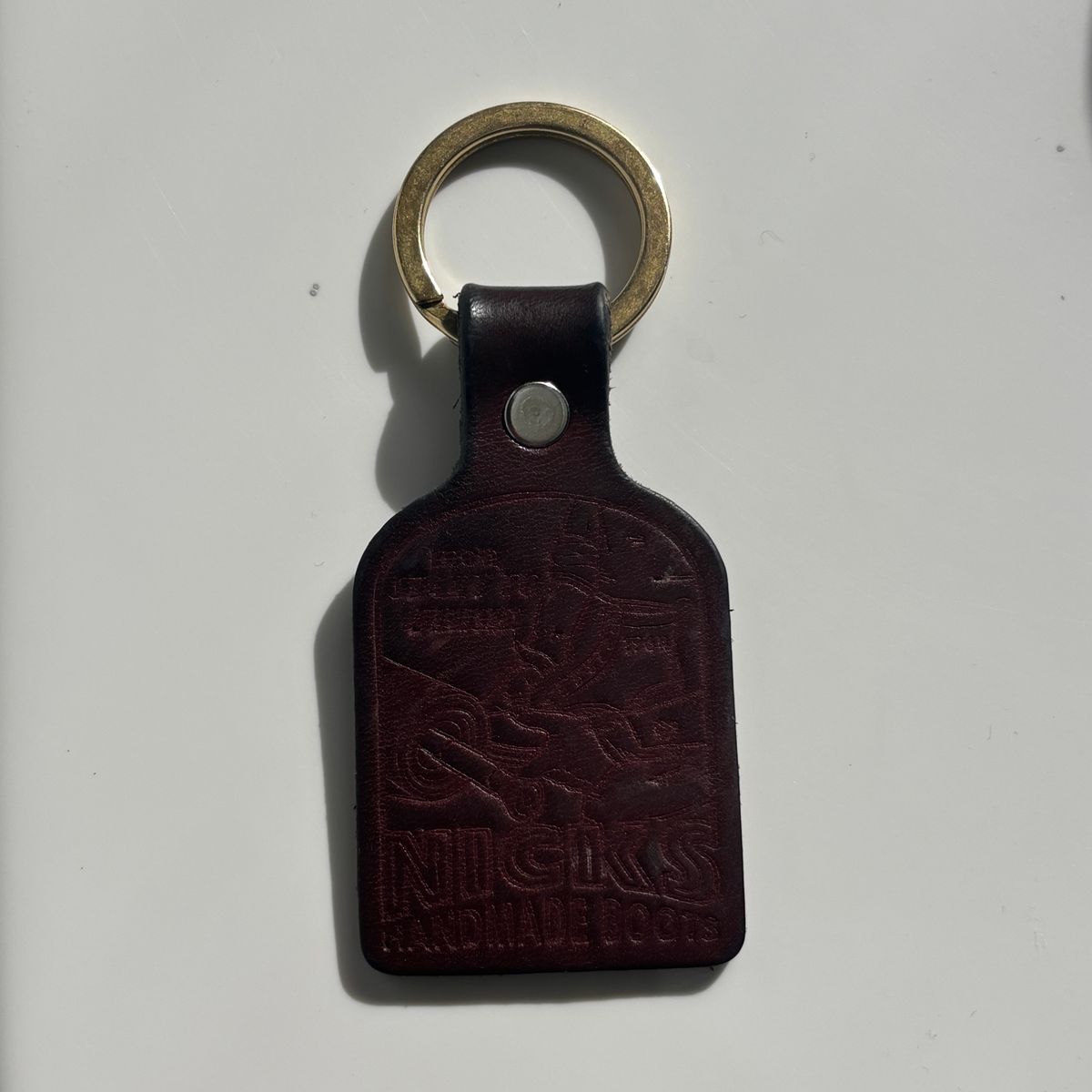 Photo by jeff on July 3, 2025 of the Nicks Key Fob in Wickett & Craig Tan Oiled Latigo.