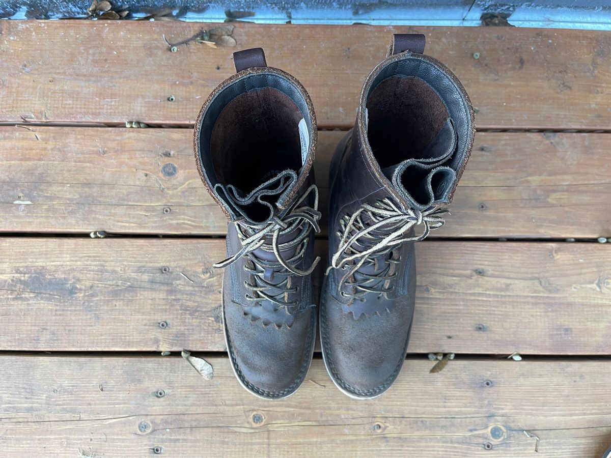 Photo by questrel on December 31, 2025 of the JK Boots Superduty in Brown Cowhide.