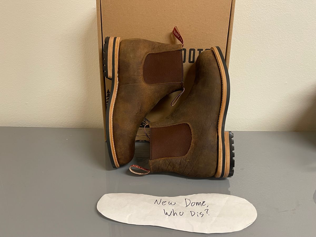 Photo by questrel on October 2, 2025 of the Drew's Boots Chelsea in Bison.