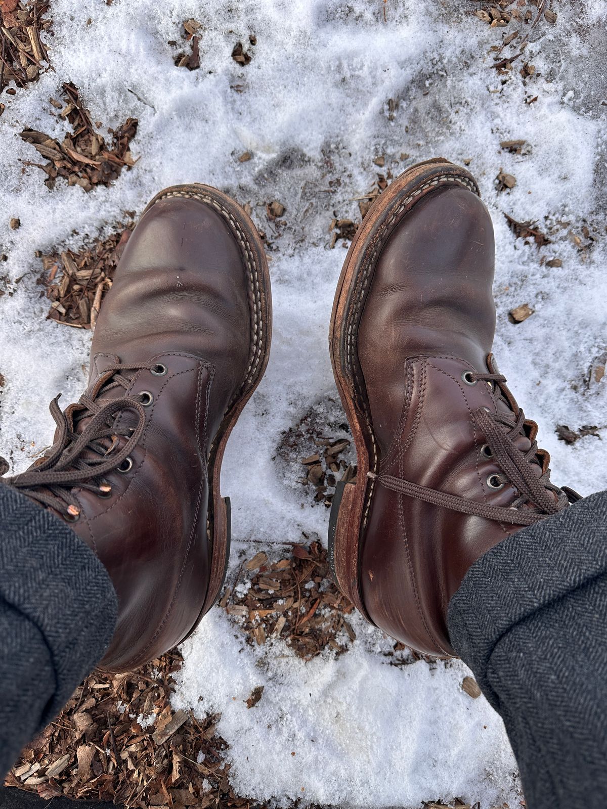 Photo by svenbass on January 24, 2026 of the White's Semi-Dress in Horween Brown Chromexcel Horsehide.