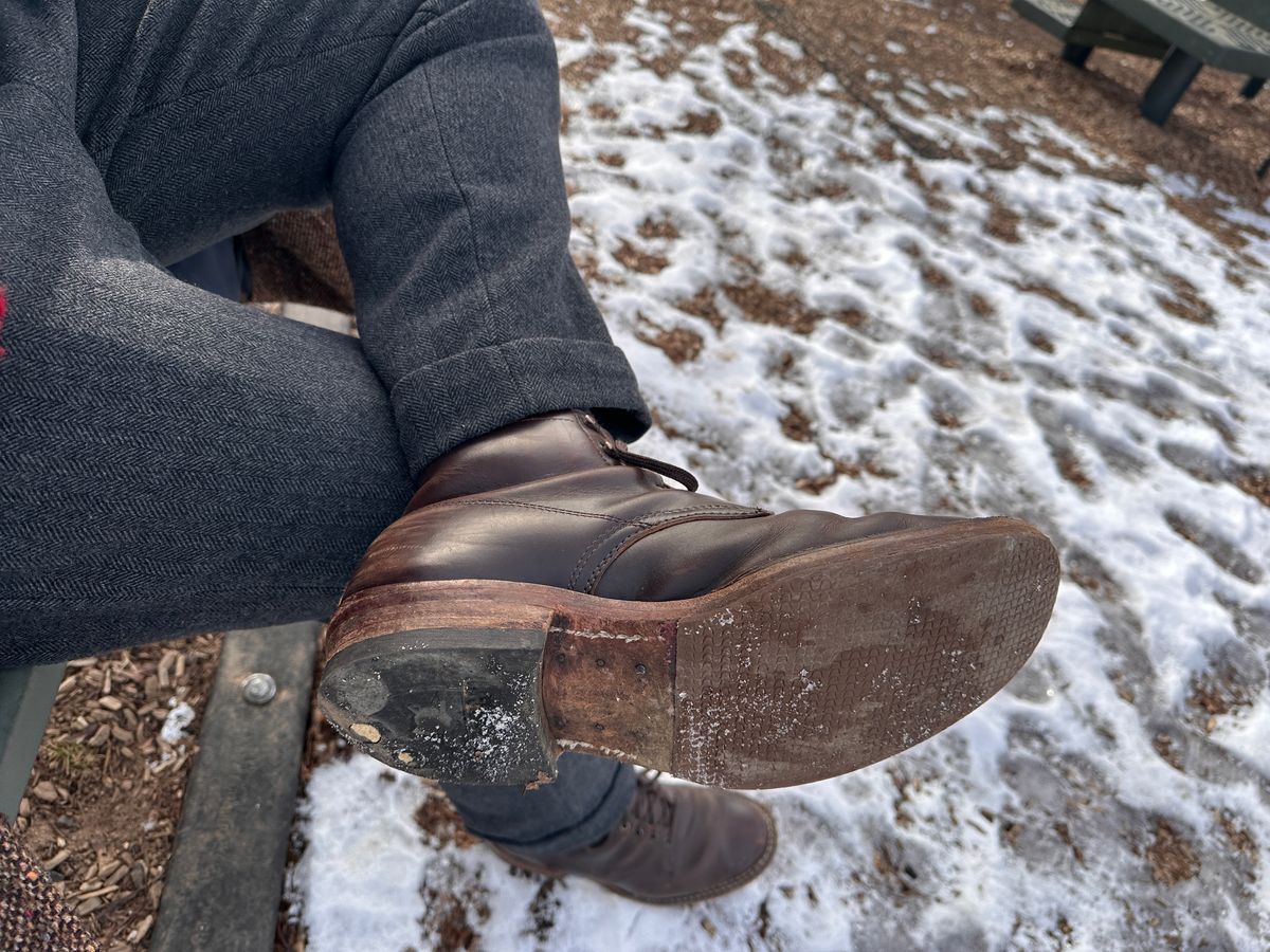 Photo by svenbass on January 24, 2026 of the White's Semi-Dress in Horween Brown Chromexcel Horsehide.