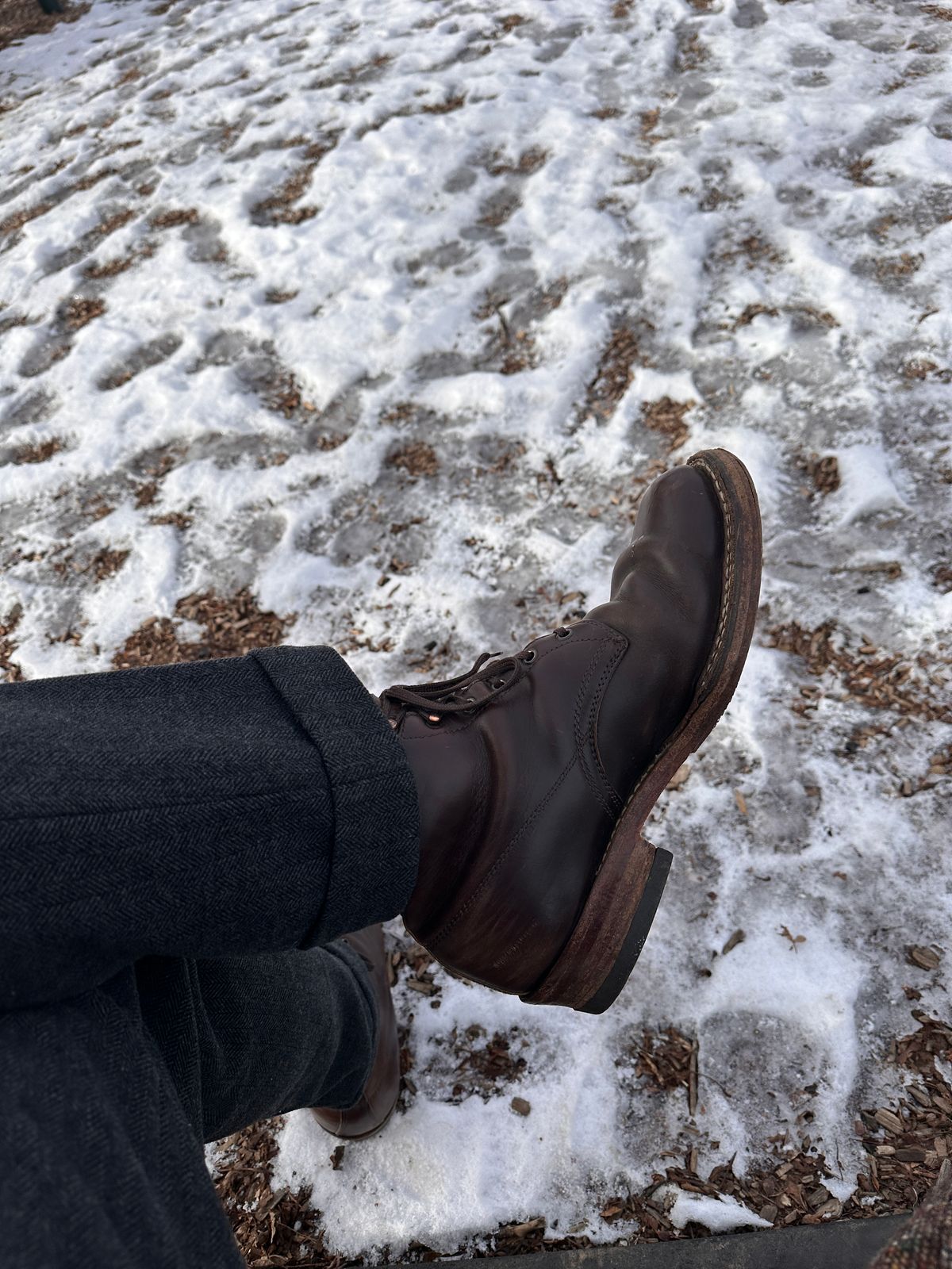Photo by svenbass on January 24, 2026 of the White's Semi-Dress in Horween Brown Chromexcel Horsehide.