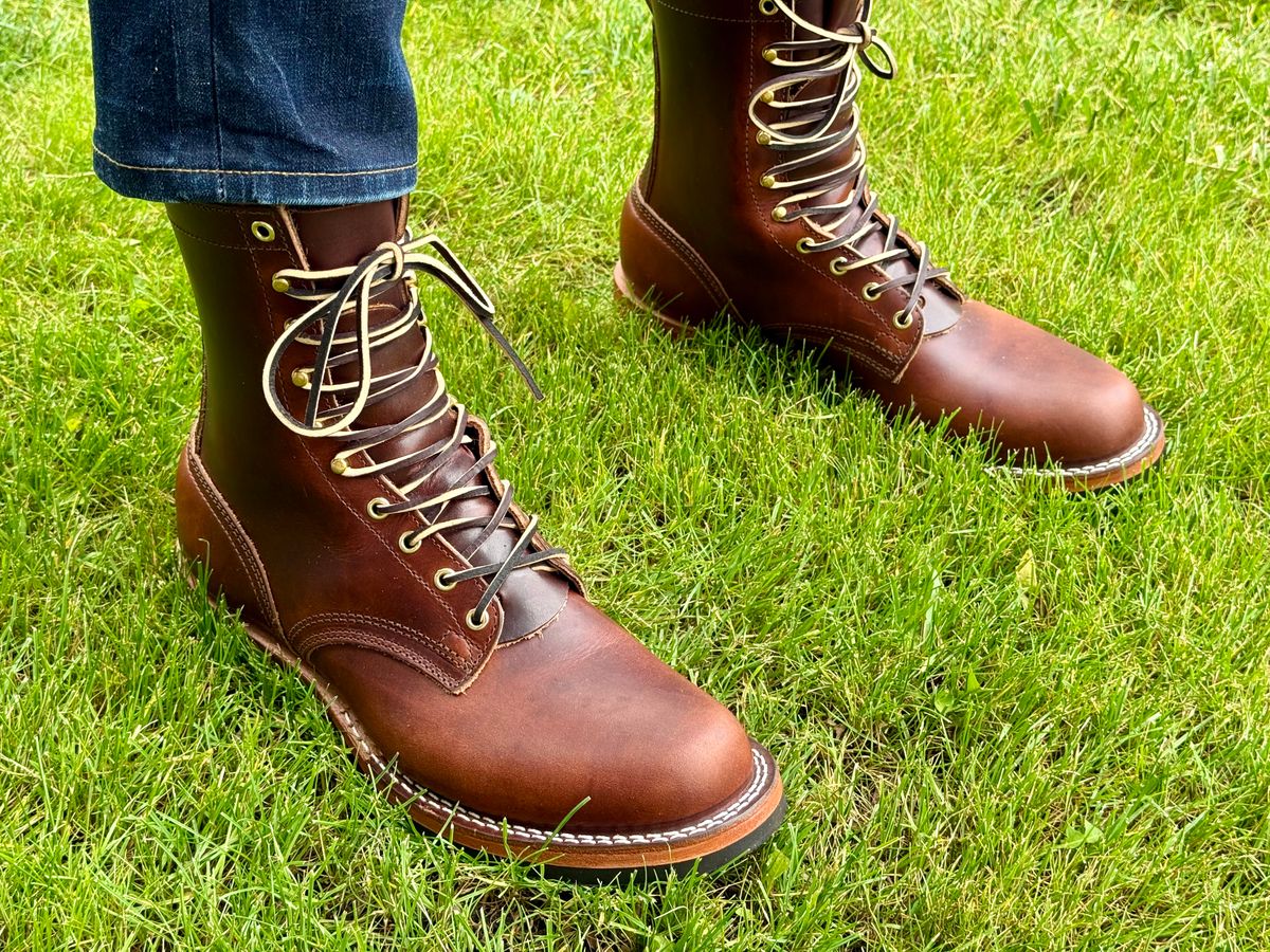 Photo by billdozer on June 13, 2025 of the Nicks Lace Up Heritage in Wickett & Craig Buck Brown Double Stuffed.