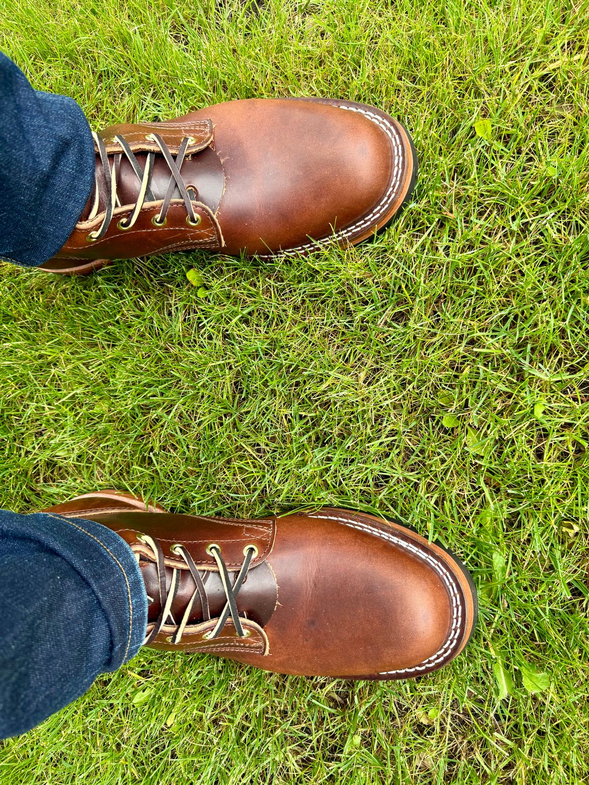 Photo by billdozer on June 13, 2025 of the Nicks Lace Up Heritage in Wickett & Craig Buck Brown Double Stuffed.