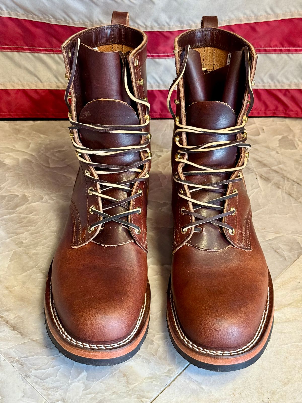 Photo by billdozer on June 13, 2025 of the Nicks Lace Up Heritage in Wickett & Craig Buck Brown Double Stuffed.