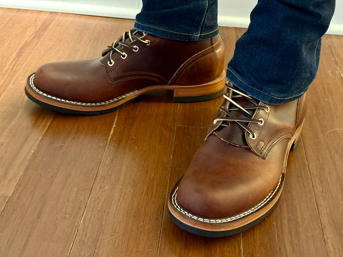 Photo by billdozer on June 13, 2025 of the Nicks Lace Up Heritage in Wickett & Craig Buck Brown Double Stuffed.