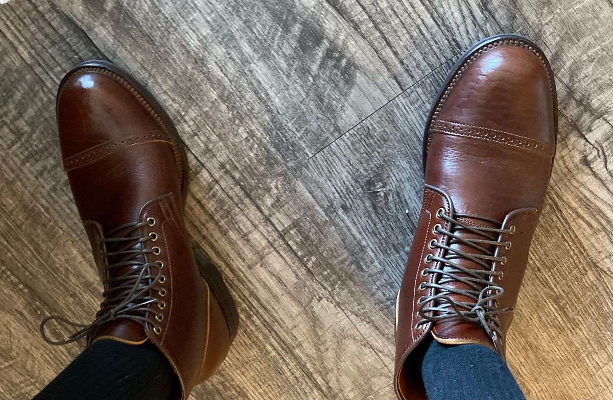Photo by rwarren99 on September 4, 2023 of the Viberg Service Boot in Shinki Color 4 Horsebutt.